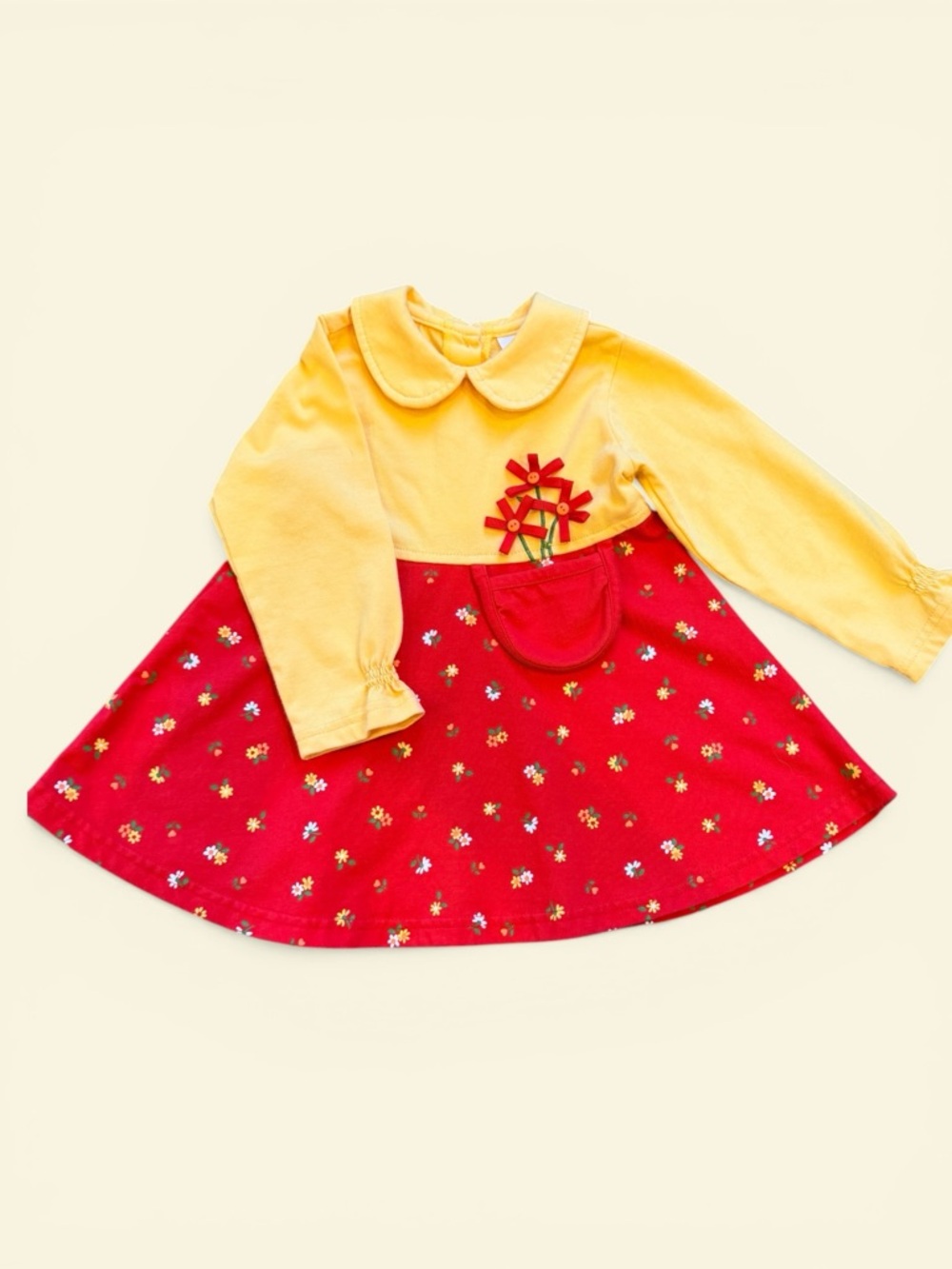 Buster Brow Floral Skirt Cotton Dress with flowers packet